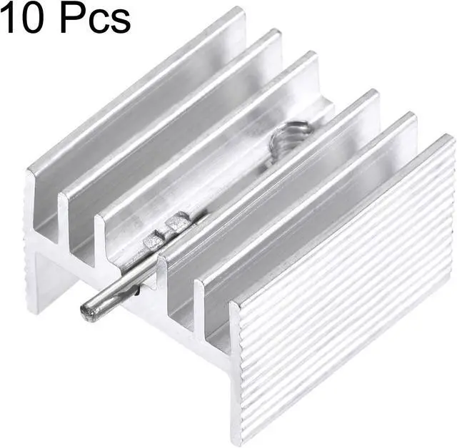 Alt view image 3 of 5 - 16mm x 15mm x 10mm TO-220 Aluminum Heatsink for Cooling MOSFET Transistor Diodes with a Support Pin 10pcs