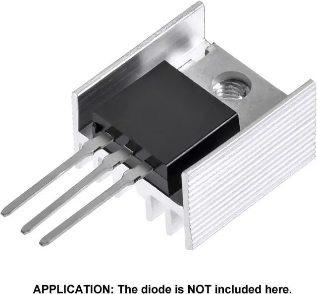 Alt view image 4 of 5 - 16mm x 15mm x 10mm TO-220 Aluminum Heatsink for Cooling MOSFET Transistor Diodes 20pcs