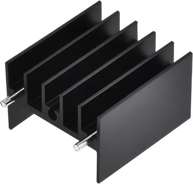 Main image of 25mm x 23mm x 16mm TO-220 Aluminum Heatsink for Cooling MOSFET Transistor Diodes with 2 Support Pin Black 10pcs
