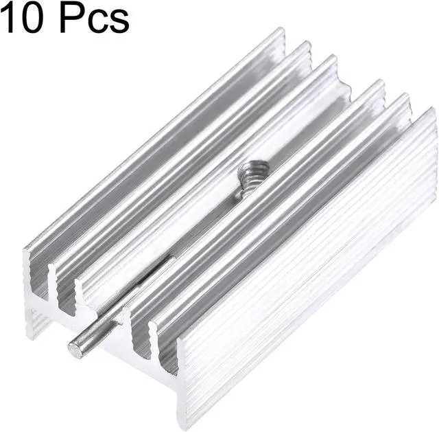 Alt view image 3 of 5 - 30mm x 15mm x 10mm TO-220 Aluminum Heatsink for Cooling MOSFET Transistor Diodes with a Support Pin 10pcs