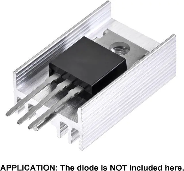 Alt view image 4 of 5 - 25mm x 15mm x 10mm TO-220 Aluminum Heatsink for Cooling MOSFET Transistor Diodes with a Support Pin 20pcs