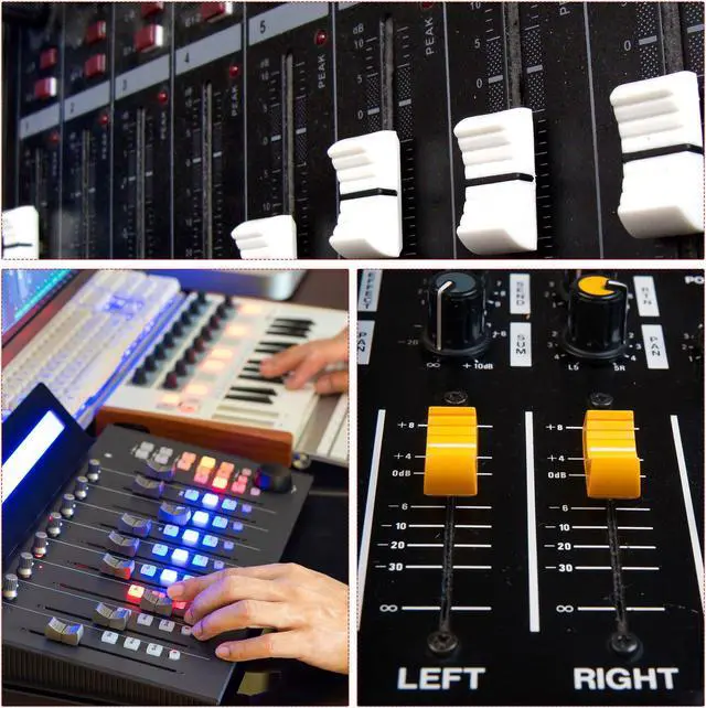 Alt view image 5 of 5 - Fader Variable Resistors Mixer 45mm Straight Slide Potentiometer B100K Ohm Single Channel 2pcs