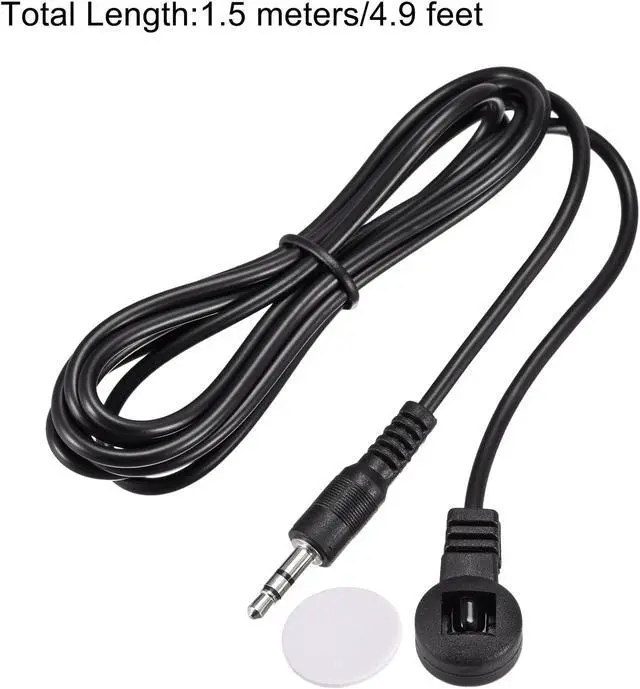 Alt view image 2 of 4 - IR Infrared Receiver Extender Cable 3.5mm Jack 4.9FT Long 26FT Receiving Distance Black Flat Head