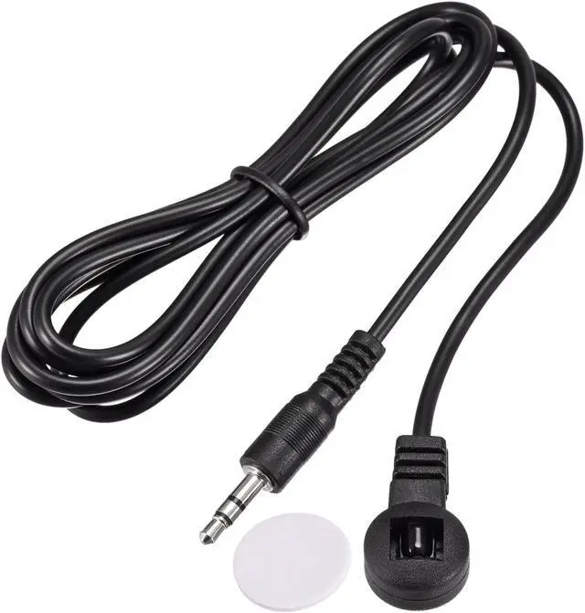Main image of IR Infrared Receiver Extender Cable 3.5mm Jack 4.9FT Long 26FT Receiving Distance Black Flat Head