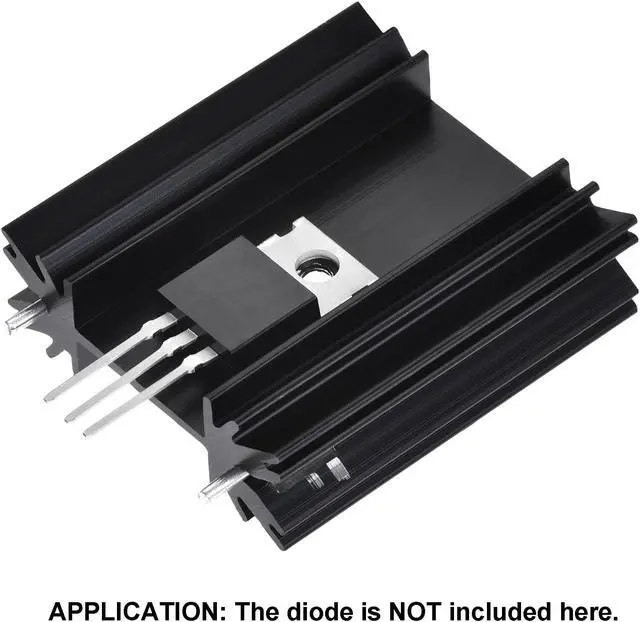 Alt view image 4 of 5 - 34mm x 25mm x 12mm TO-220 Aluminum Heatsink for Cooling Transistor Diodes with 2 Support Pin Black 10pcs