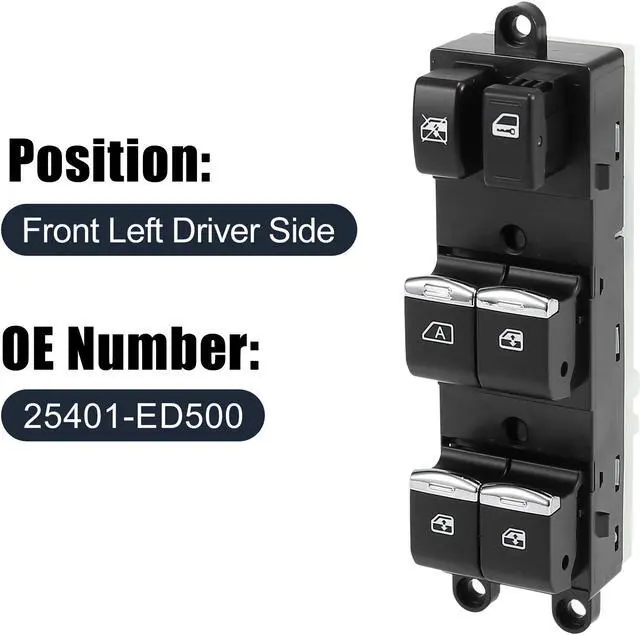 Alt view image 2 of 7 - Car Electric Power Master Window Switch Front Left Side 25401-ED500 for Nissan Versa 2007-2010