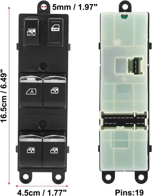 Alt view image 7 of 7 - Car Electric Power Master Window Switch Front Left Side 25401-ED500 for Nissan Versa 2007-2010