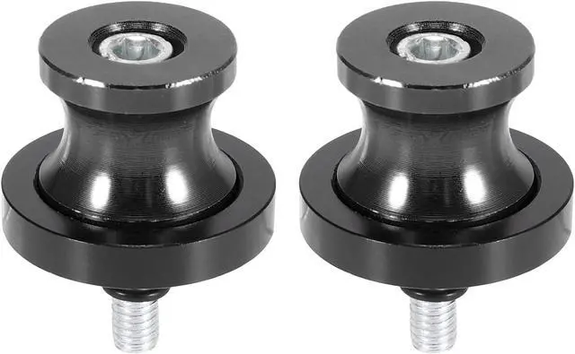 Alt view image 3 of 6 - 2pcs 6mm M6x1.0 Black Aluminum Alloy Motorcycle Swingarm Spools Sliders Stand for Yamaha