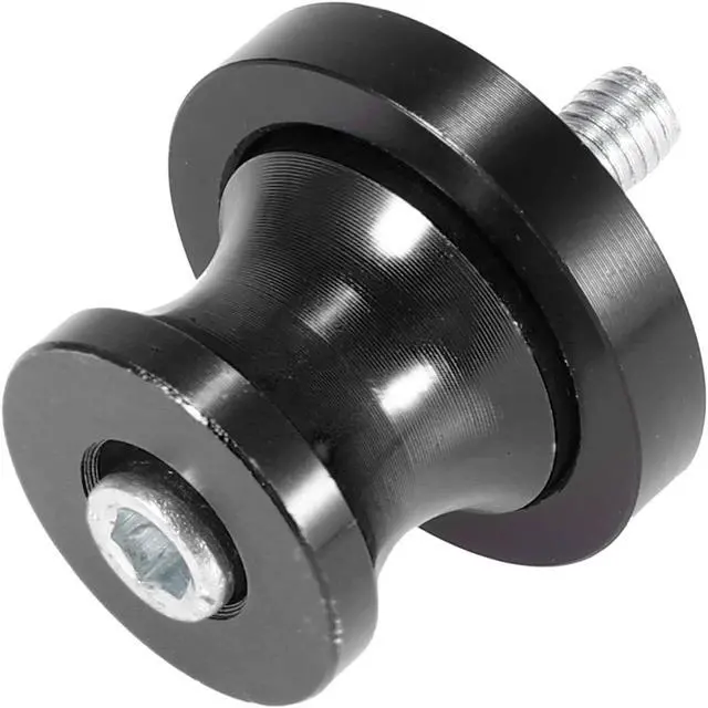 Alt view image 4 of 6 - 2pcs 6mm M6x1.0 Black Aluminum Alloy Motorcycle Swingarm Spools Sliders Stand for Yamaha