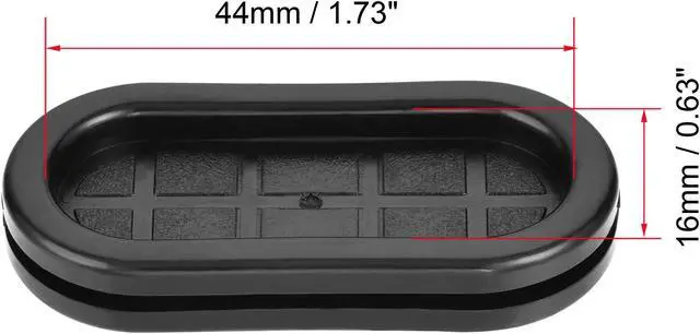 Alt view image 3 of 5 - Rubber Grommet Oval Double-Sided Mount Size 48 x 20 mm for Wire Protection 10pcs