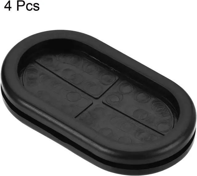 Alt view image 5 of 5 - Rubber Grommet Oval Double-Sided Mount Size 46 x 23 mm for Wire Protection 4pcs