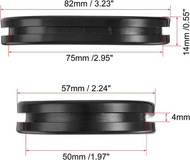 Alt view image 2 of 5 - Rubber Grommet Oval Double-Sided Mount Size 75 x 50 mm for Wire Protection 10pcs