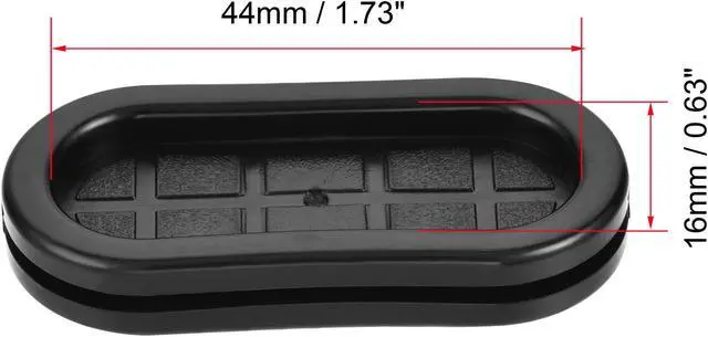 Alt view image 3 of 5 - Rubber Grommet Oval Double-Sided Mount Size 45 x 20 mm for Wire Protection 10pcs