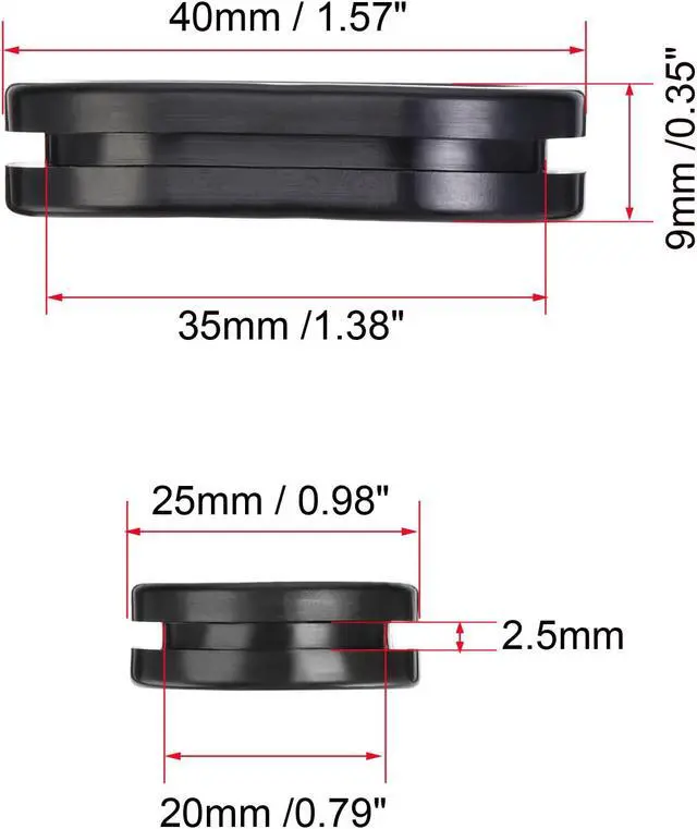 Alt view image 2 of 5 - Rubber Grommet Oval Double-Sided Mount Size 35 x 20 mm for Wire Protection 10pcs