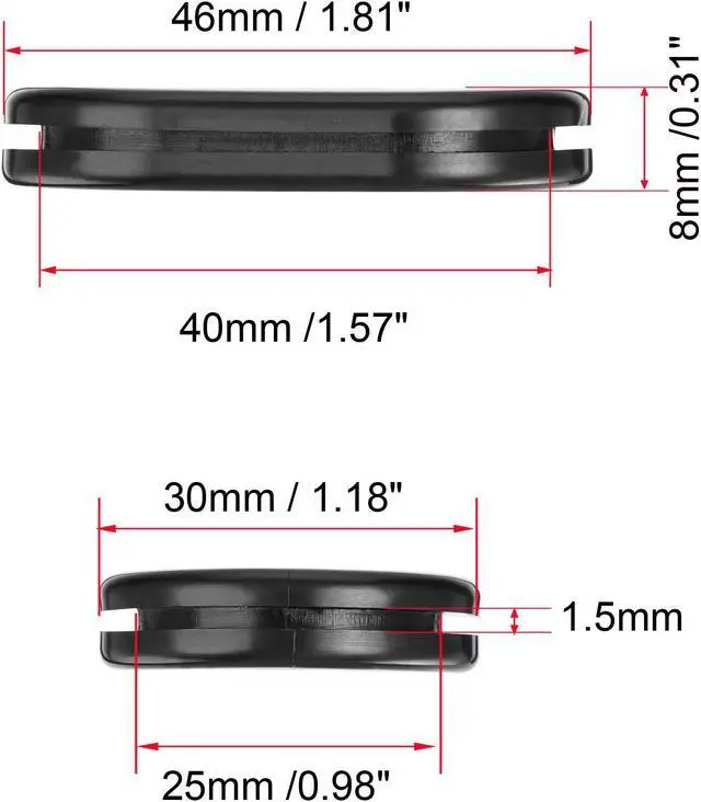 Alt view image 2 of 5 - Rubber Grommet Oval Double-Sided Mount Size 40 x 25 mm for Wire Protection 4pcs