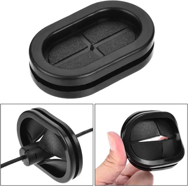 Alt view image 4 of 5 - Rubber Grommet Oval Double-Sided Mount Size 35 x 20 mm for Wire Protection 10pcs