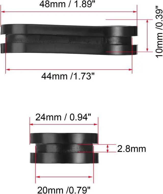 Alt view image 2 of 5 - Rubber Grommet Oval Double-Sided Mount Size 44 x 20 mm for Wire Protection 10pcs