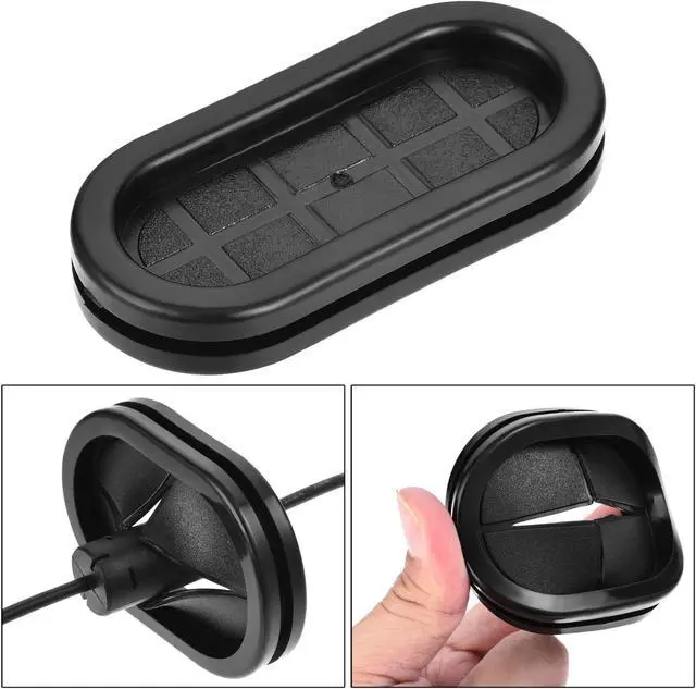 Alt view image 4 of 5 - Rubber Grommet Oval Double-Sided Mount Size 48 x 20 mm for Wire Protection 10pcs