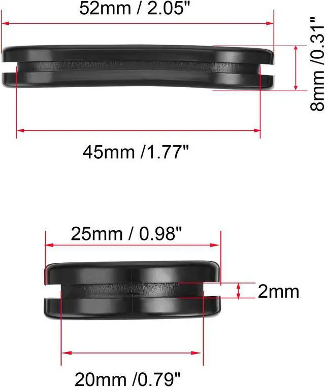 Alt view image 2 of 5 - Rubber Grommet Oval Double-Sided Mount Size 45 x 20 mm for Wire Protection 10pcs