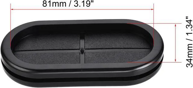 Alt view image 3 of 5 - Rubber Grommet Oval Double-Sided Mount Size 85 x 38 mm for Wire Protection 10pcs