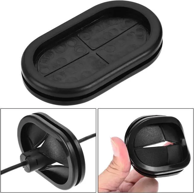 Alt view image 4 of 5 - Rubber Grommet Oval Double-Sided Mount Size 46 x 23 mm for Wire Protection 4pcs