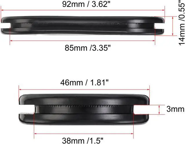 Alt view image 2 of 5 - Rubber Grommet Oval Double-Sided Mount Size 85 x 38 mm for Wire Protection 10pcs