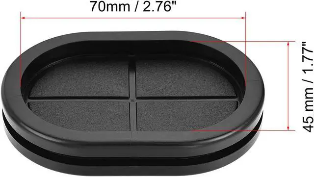 Alt view image 3 of 5 - Rubber Grommet Oval Double-Sided Mount Size 75 x 50 mm for Wire Protection 10pcs