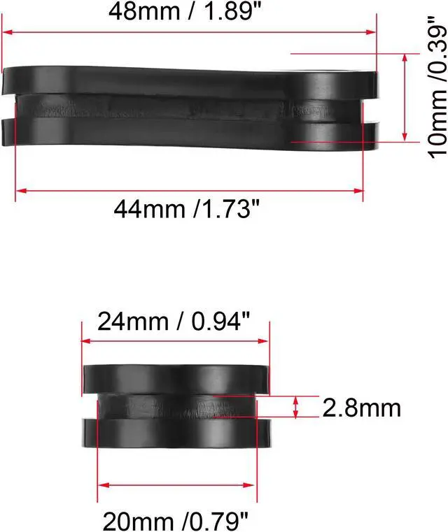 Alt view image 2 of 5 - Rubber Grommet Oval Double-Sided Mount Size 44 x 20 mm for Wire Protection 4pcs