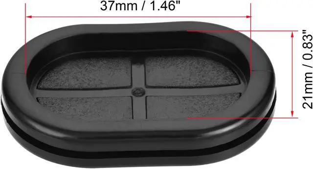 Alt view image 3 of 5 - Rubber Grommet Oval Double-Sided Mount Size 40 x 25 mm for Wire Protection 10pcs