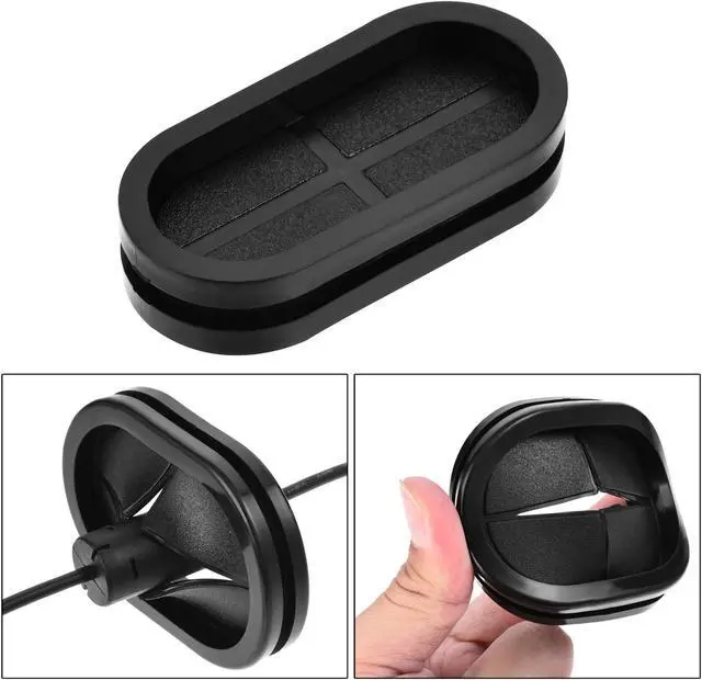 Alt view image 4 of 5 - Rubber Grommet Oval Double-Sided Mount Size 44 x 20 mm for Wire Protection 4pcs