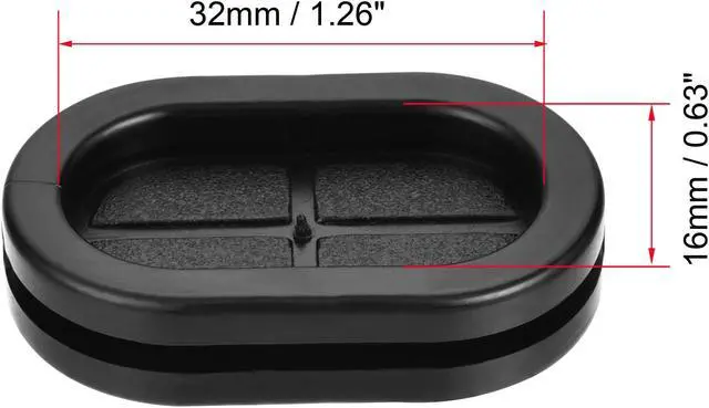 Alt view image 3 of 5 - Rubber Grommet Oval Double-Sided Mount Size 35 x 20 mm for Wire Protection 10pcs