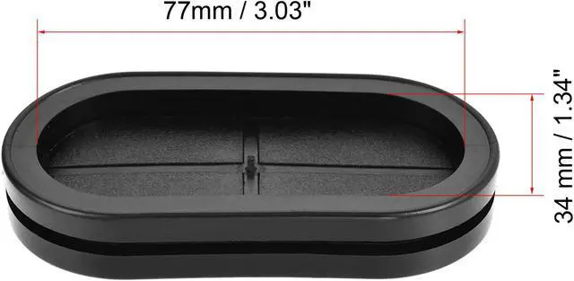 Alt view image 3 of 5 - Rubber Grommet Oval Double-Sided Mount Size 83 x 40 mm for Wire Protection 10pcs