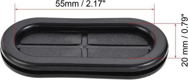 Alt view image 3 of 5 - Rubber Grommet Oval Double-Sided Mount Size 60 x 25 mm for Wire Protection 4pcs