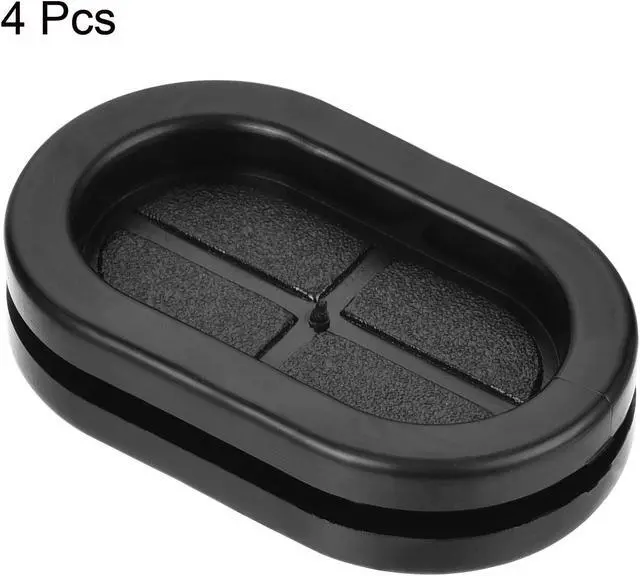 Alt view image 5 of 5 - Rubber Grommet Oval Double-Sided Mount Size 35 x 20 mm for Wire Protection 4pcs