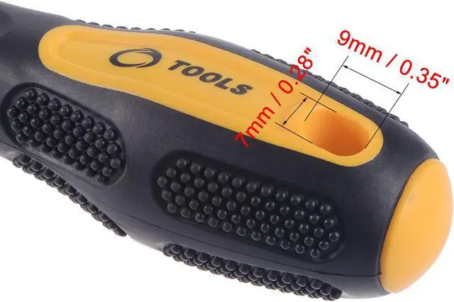 Alt view image 5 of 5 - #2 Phillips / 7mm Slotted Magnetic Screwdriver Set, 8" CR-V Round Shaft Non-Slip Black+Yellow Handle