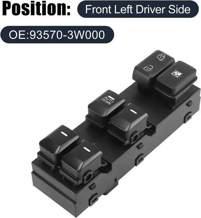 Alt view image 2 of 7 - Power Window Control Switch Front Left Driver Side for Kia Sportage 2014-2016 93570-3W000