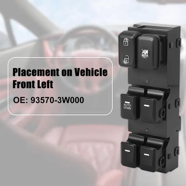 Alt view image 6 of 7 - Power Window Control Switch Front Left Driver Side for Kia Sportage 2014-2016 93570-3W000