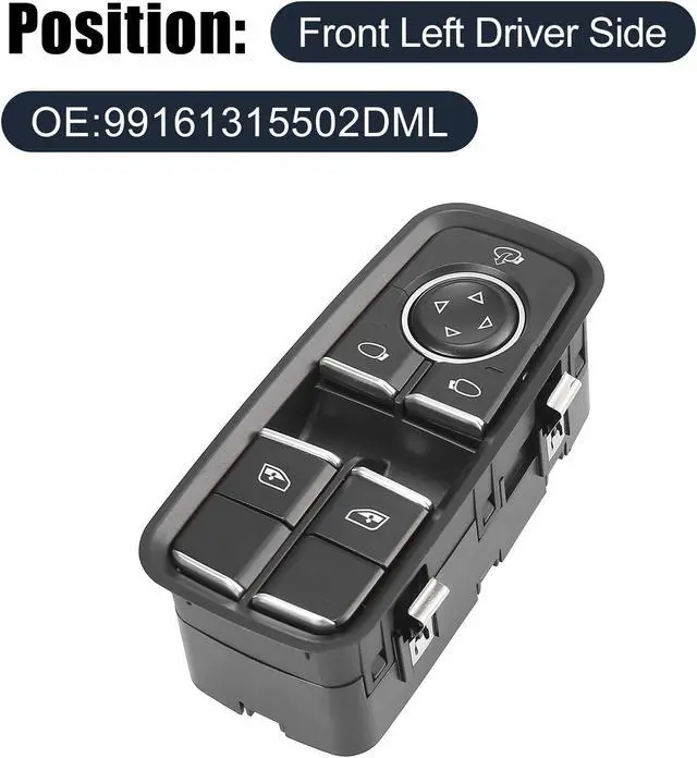 Alt view image 2 of 7 - 99161315502DML Front Left Driver Side Power Window Mirror Switch for Porsche 911 991 718 Boxster Cayman