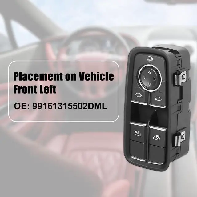 Alt view image 6 of 7 - 99161315502DML Front Left Driver Side Power Window Mirror Switch for Porsche 911 991 718 Boxster Cayman