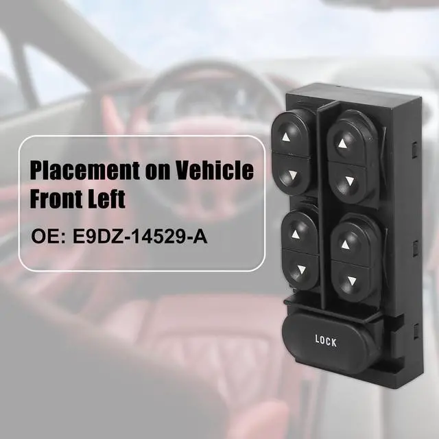Alt view image 6 of 7 - Master Power Window Switch Front Left Driver Side for Ford for Mercury 1986-1994 E9DZ-14529-A