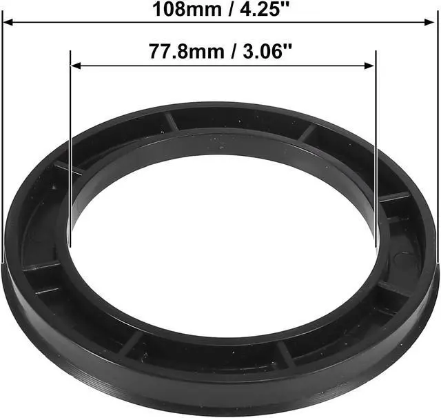 Alt view image 5 of 6 - 4pcs Plastic 77.8mm to 108mm Car Hub Centric Rings Wheel Bore Center Spacer