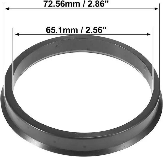 Alt view image 3 of 7 - 4pcs Plastic 54.1mm to 72.56mm Car Hub Centric Rings Wheel Bore Center Spacer