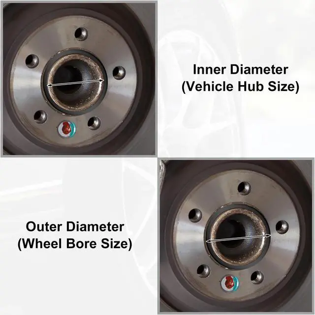 Alt view image 4 of 6 - 4pcs Plastic 63.4mm to 67.1mm Car Hub Centric Rings Wheel Bore Center Spacer