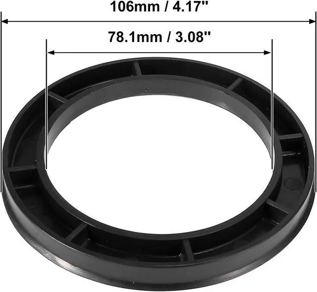 Alt view image 5 of 7 - 4pcs Plastic 65.1mm to 72.56mm Car Hub Centric Rings Wheel Bore Center Spacer
