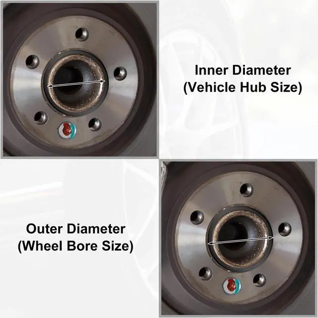 Alt view image 4 of 6 - 4pcs Plastic 70.6mm to 73.1mm Car Hub Centric Rings Wheel Bore Center Spacer