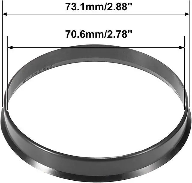 Alt view image 5 of 6 - 4pcs Plastic 70.6mm to 73.1mm Car Hub Centric Rings Wheel Bore Center Spacer