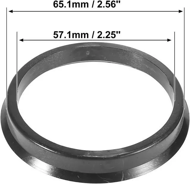 Alt view image 5 of 6 - 4pcs Plastic 57.1mm to 65.1mm Car Hub Centric Rings Wheel Bore Center Spacer