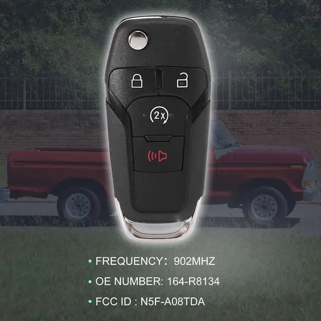 Alt view image 3 of 7 - Replacement Keyless Remote Car Key Fob 433Mhz 4 Button for Dodge Dart 13-16