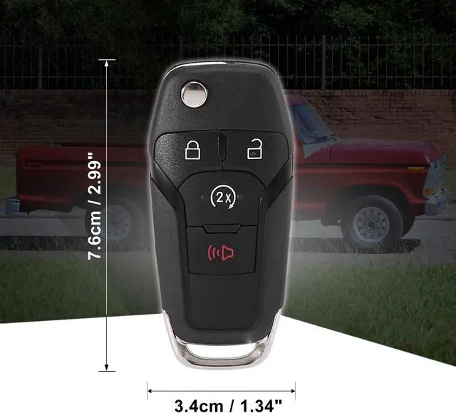 Alt view image 4 of 7 - Replacement Keyless Remote Car Key Fob 433Mhz 4 Button for Dodge Dart 13-16