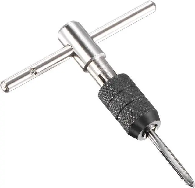 Alt view image 5 of 7 - Adjustable T-Handle Tap Wrench Set, M3 M4 M5 M6 Hand Thread Taps & 2.5mm 3.5mm 4.2mm 5.2mm Twist Drill Bits, High Speed Steel Threading Tool for Metal Aluminum Plastic Wood, 9pcs